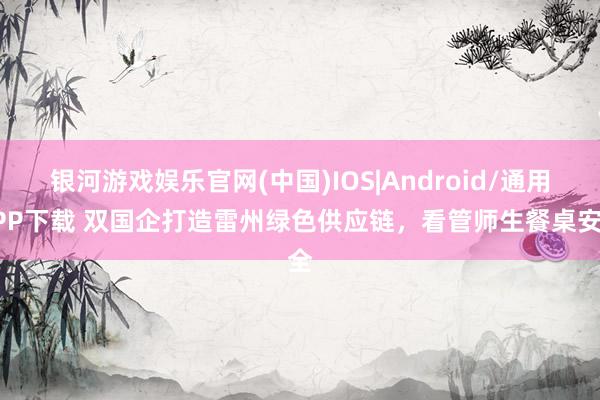 银河游戏娱乐官网(中国)IOS|Android/通用APP下载 双国企打造雷州绿色供应链，看管师生餐桌安全